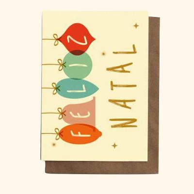 Cartão de Natal Best Christmas Tpc em Papel Texturizado 250G 21X14,8CM com Envelope Kraft e Adesivo