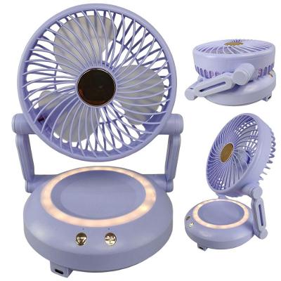 Ventilador de Mesa Dobrável 3W 16cm 3 Velocidades Lilás BSL3813 Bivolt com LED USB