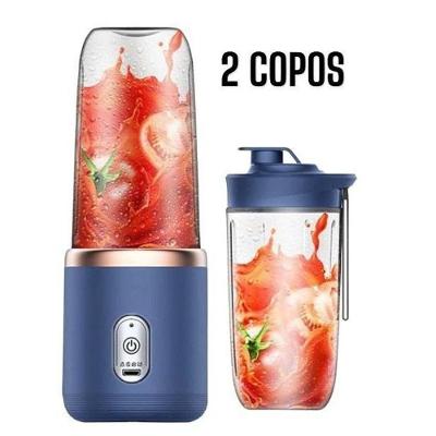 Mini Liquidificador Portátil OEM 2 Copos Az 0 e 4L 6 Lâminas Azul 110V
