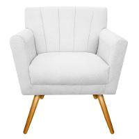 Kit Diva Recamier Vanessa 185Cm Lado Esquerdo E 02 Poltronas Laura Suede - Amarena Móveis Branco - 16