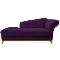 Kit Diva Recamier Vanessa 185Cm Lado Esquerdo E 02 Poltronas Laura Suede - Amarena Móveis Roxo - 6