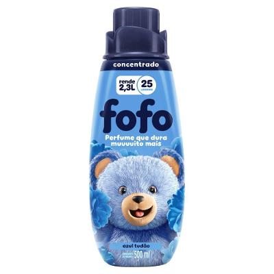 Amaciante de Roupa Líquido Concentrado Azul Tudão 500ml Fofo