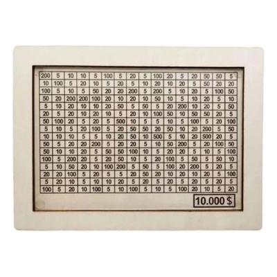 Cofre de Dinheiro Desafio 10 Mil Motivacional em MDF Branco OEM
