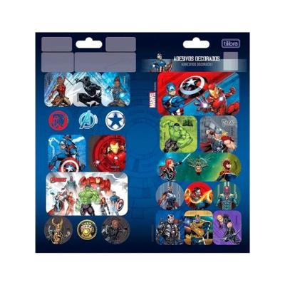 Cartela de Adesivo Decorado Tilibra Avengers Asb para Decoração Formato 100MM X 208MM 1 Folha