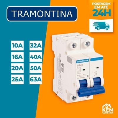 Disjuntor Unipolar Bipolar Tripolar 10A a 63A Curva C para Circuitos Residenciais Comerciais
