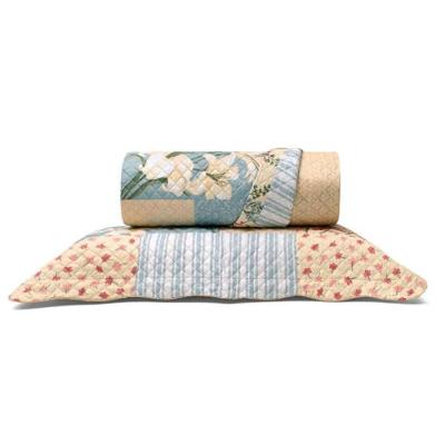 Cobre Leito Renove Joana Solteiro 100% Poliéster Microfibra Macio Estampado Listras Floral Bege