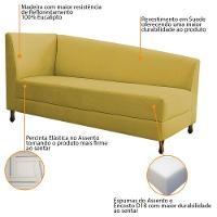 Kit Diva Recamier Heitor 140Cm Lado Direito E 02 Poltronas Luiza Suede - Doce Sonho Móveis Amarelo - 3
