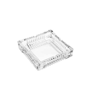 Cinzeiro Sunshine em Vidro 12X12X2,5CM Transparente para Apoio de Cigarros Lyor