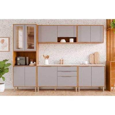 Cozinha Áurea 10 Portas 2 Gavetas Cinamomo Platina