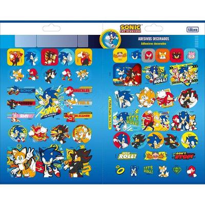 Cartela de Adesivos Decorativos Tilibra Duplo Sonic com Adesivo Duplo Certificado FSC