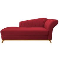 Kit Diva Recamier Vanessa 160Cm Lado Esquerdo E 02 Poltronas Laura Suede - Amarena Móveis Vermelho - 7