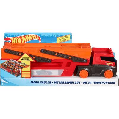 Caminhão de Brinquedo Hot Wheels City Mega Hauler com 5 Compartimentos e Plataformas Elevatórias