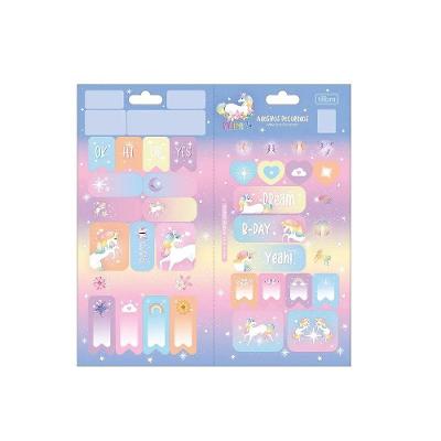 Cartela de Adesivo Decorado Tilibra Duplo Blink Modelo 1 com Etiqueta Adesiva Formato 100MM X 208MM