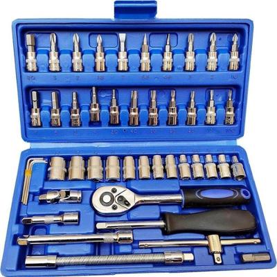 Kit de Ferramentas Chaves Philips Fenda Catraca 46 Peças em Aço Cromo Vanadium para Uso Doméstico