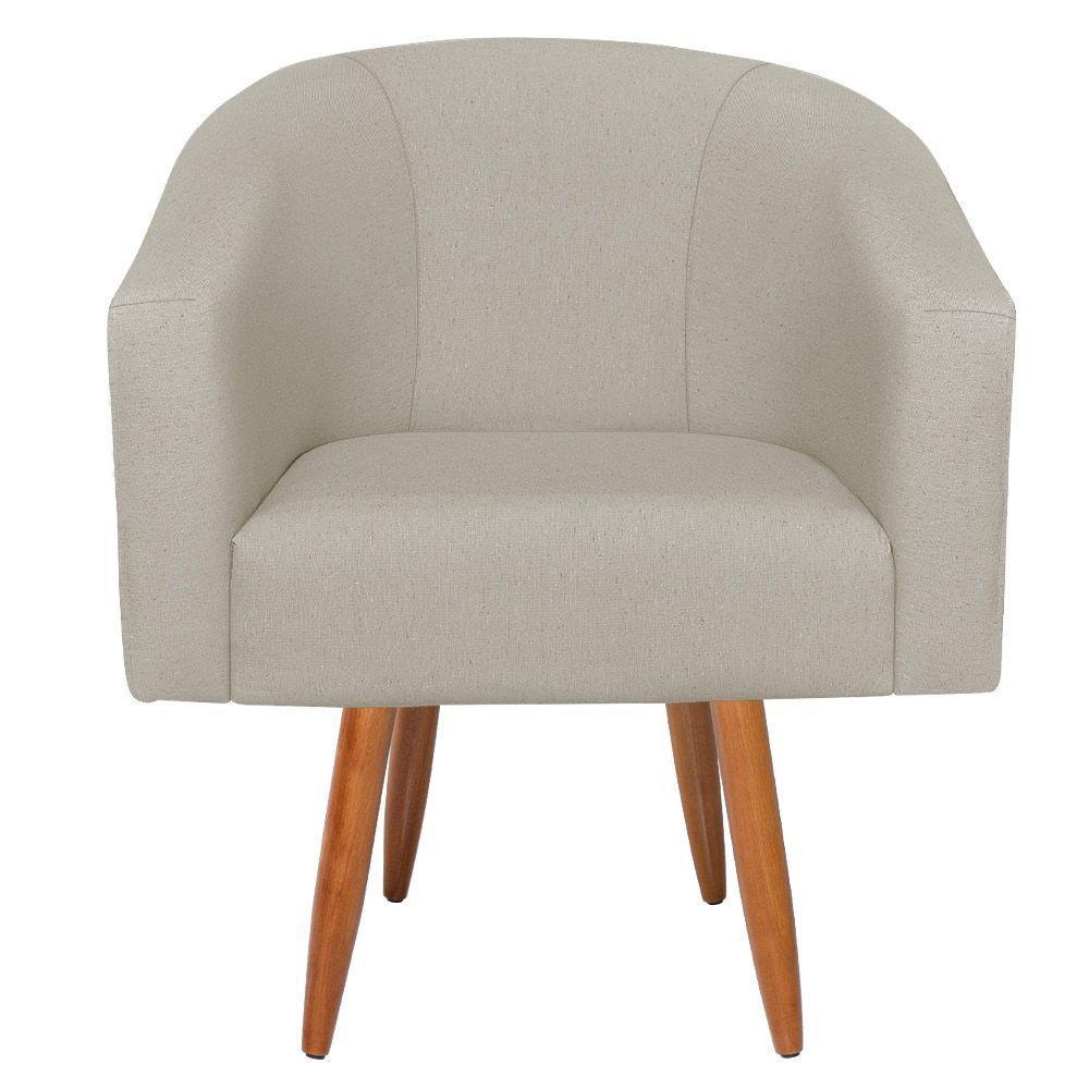 Kit Diva Recamier Heitor 140Cm Lado Direito E 02 Poltronas Luiza Linho - Doce Sonho Móveis Bege - 6