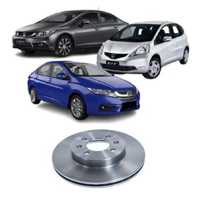 Disco de Freio Dianteiro Ventilado D087 para Honda Civic City Fit com Alta Eficiência de Frenagem