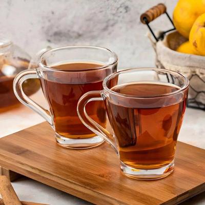 Conjunto 3 Canecas de Vidro Murlin 265ML com Alça Ergonômica Transparente Wellmix