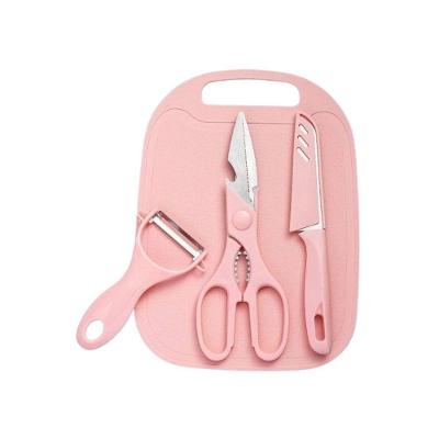 Conjunto de Utensílios de Cozinha 4 Peças em Plástico e Aço Inox Livre de BPA Rosa Top Rio Comercial