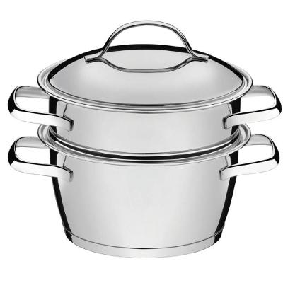 Cuscuzeira Allegra em Aço Inox com Fundo Triplo e Duas Peças Inox Tramontina