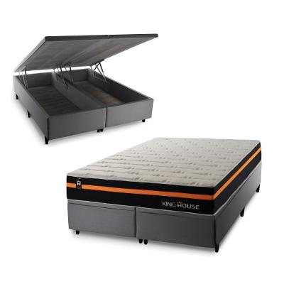 Cama Box Baú Sirius C/ Molas Ensacadas 193x203 King House
