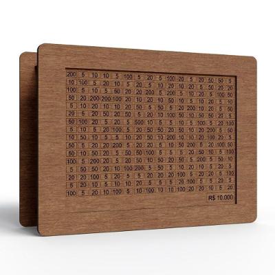 Cofre de Dinheiro em MDF Cofre Desafio 10.000 para Guardar Notas e Moedas Marrom OEM