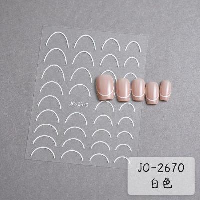 Adesivo de Unhas Jo-26 para Nail Art 3d Gradiente Francesinha Azul Rosa Roxo Verde OEM