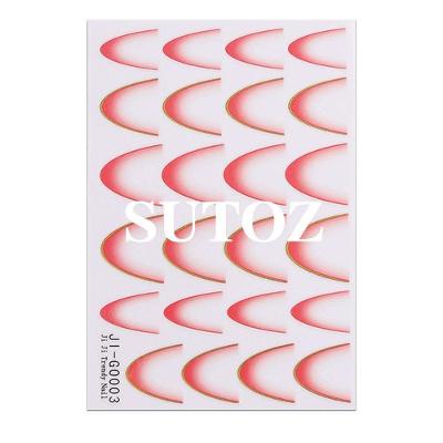 Adesivo de Unhas Ji-g0 para Nail Art Efeito 3D Gradiente Azul Rosa Roxo Verde OEM