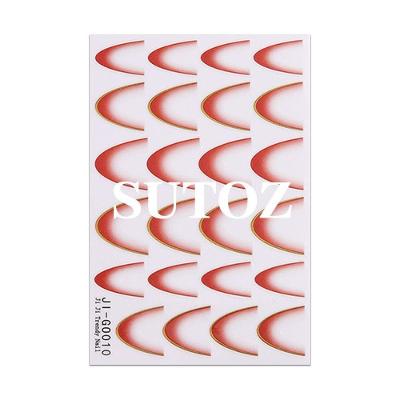 Adesivo de Unhas Ji-G0 para Arte 3D Gradiente Linha Francesa Azul Rosa Roxo Verde OEM