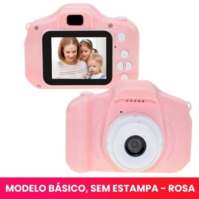 Câmera Infantil Digital Cachorrinho Gatinho com Vídeo 1080P e Fotos 3M Display 2 Polegadas Rosa OEM