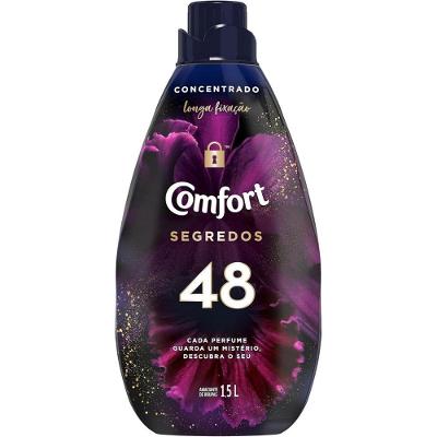 Amaciante de Roupas Concentrado Segredos 48 Perfume de Longa Duração 1,5 l Comfort
