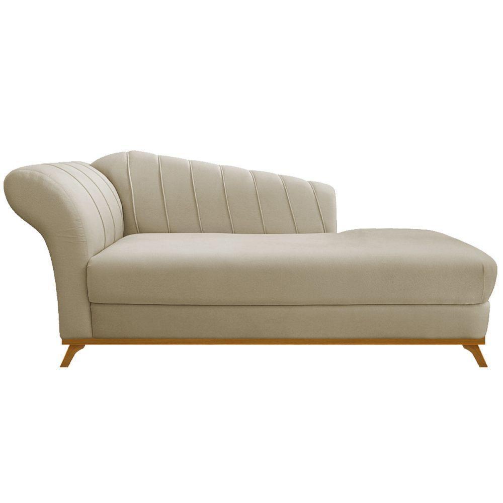 Kit Diva Recamier Vanessa 185Cm Lado Direito E 02 Poltronas Laura Linho - Amarena Móveis Bege - 7