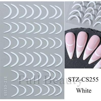 Adesivo de Unhas stz-c para Linha Francesa 3D Gradiente Azul Rosa Roxo Verde OEM