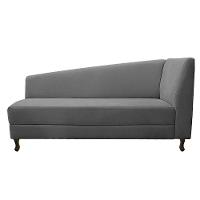 Kit Diva Recamier Heitor 160Cm Lado Esquerdo E 02 Poltronas Luiza Suede - Doce Sonho Móveis Cinza - 7