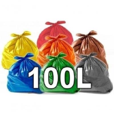 Saco para Lixo Sacos de Lixo 100l Coloridos Reforçados 100un Azul Amarelo Verde Vermelho 100L
