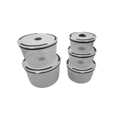 Conjunto 5 Potes Herméticos de Plástico com Tampa Transparente Top Rio Comercial