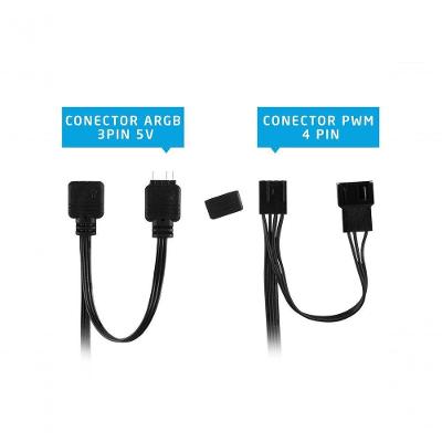 Cooler Gamer F12D-ARGB Double Ring Fan 120MM ARGB e Baixo Nível de Ruído Preto Evus