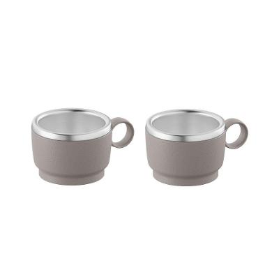 Conjunto de Xícaras para Café Empilháveis 2 Peças 80ML Aço Inox Cinza Tramontina