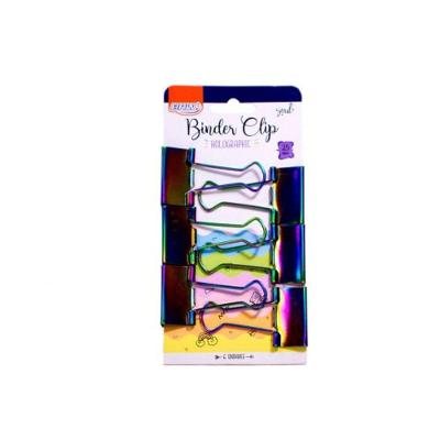 Clips para Papel Binder BRW Rainbow Prendedor Metálico 25MM Blister com 6 Unidades