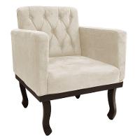 Kit Diva Recamier Diana 185Cm Lado Esquerdo E 01 Poltrona Classic Suede - Doce Sonho Móveis Bege - 2