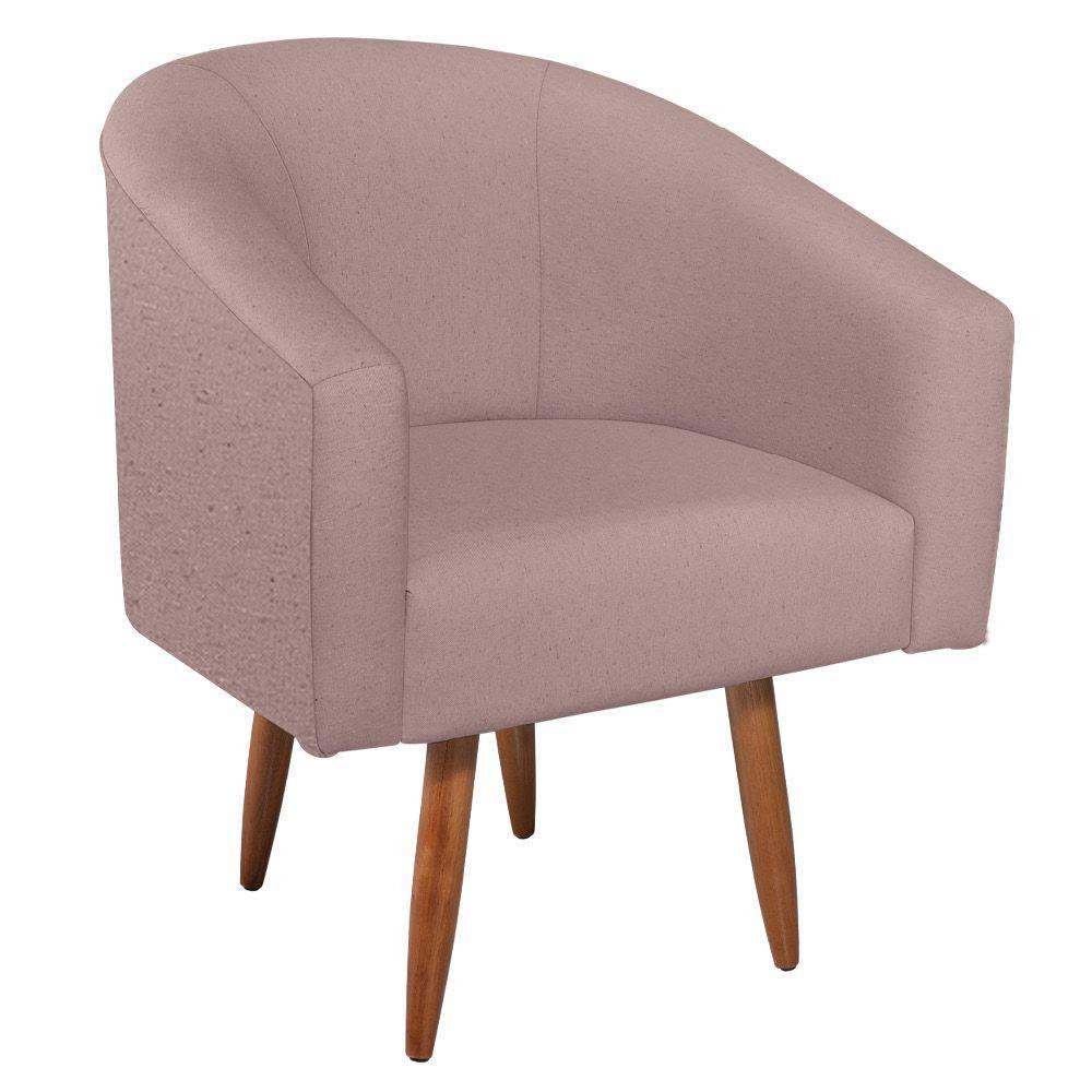 Kit Diva Recamier Heitor 185Cm Lado Direito E 02 Poltronas Luiza Linho - Doce Sonho Móveis Rosê - 4