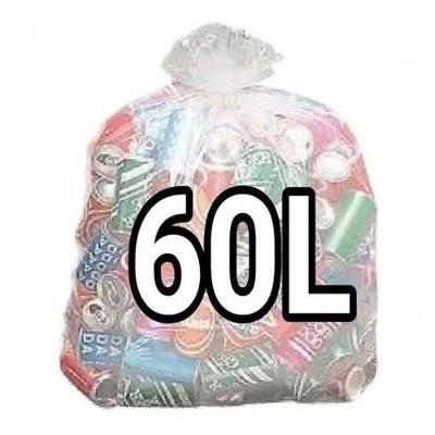 Saco para Lixo Transparente Fosco Reforçado 60L 60X70CM Micra 10 com 100 Unidades Higipack