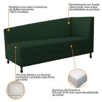 Kit Diva Recamier Heitor 160Cm Lado Esquerdo E 02 Poltronas Luiza Suede - Doce Sonho Móveis Verde - 3