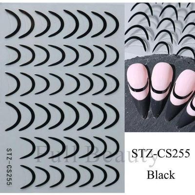 Adesivo de Unhas stz-c 3D Gradiente para Linha Francesa Azul Rosa Roxo Verde OEM