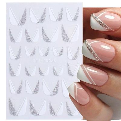 Adesivo de Unhas Stz-C para Linha Francesa 3D Gradiente Azul Rosa Roxo Verde OEM
