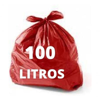 Sacos para Lixo Reciclável 100L Melhor Custo Beneficio Vermelho 50 Unidades Higipack