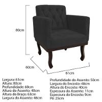 Kit Diva Recamier Diana 185Cm Lado Direito E 01 Poltrona Classic Corano - Doce Sonho Móveis Preto
