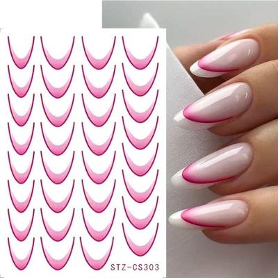 Adesivo de Unhas Stz-C 3D Gradiente para Decoração Azul Rosa Roxo Verde OEM