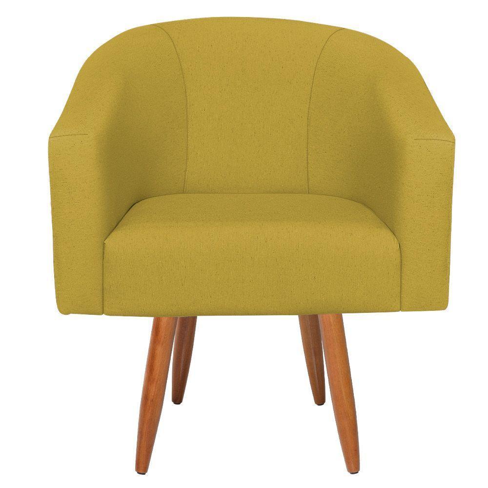 Kit Diva Recamier Heitor 160Cm Lado Esquerdo E 02 Poltronas Luiza Suede - Doce Sonho Móveis Amarelo - 6