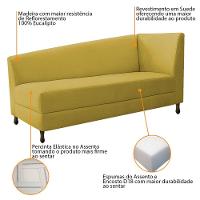 Kit Diva Recamier Heitor 160Cm Lado Esquerdo E 02 Poltronas Luiza Suede - Doce Sonho Móveis Amarelo - 3