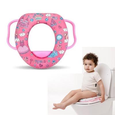 Assento Redutor Sanitário Infantil Alças Adaptador Acolchoado para Vaso Rosa Yeet